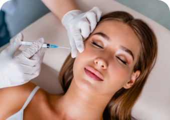 woman receiving botox injection